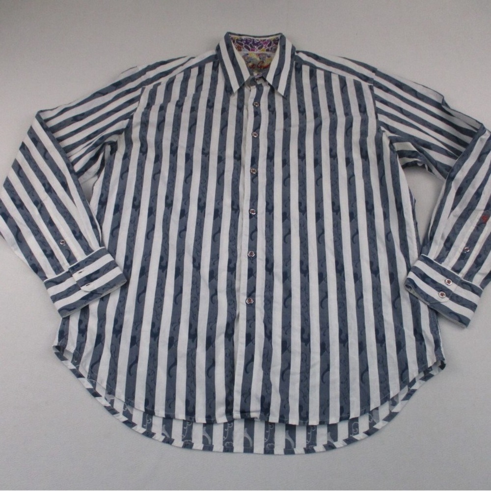 Robert Graham Navy & White Button Down